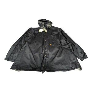 Men's Long 4XL Platoon American Glory Black/Camo Reversible Hooded Outdoor Coat